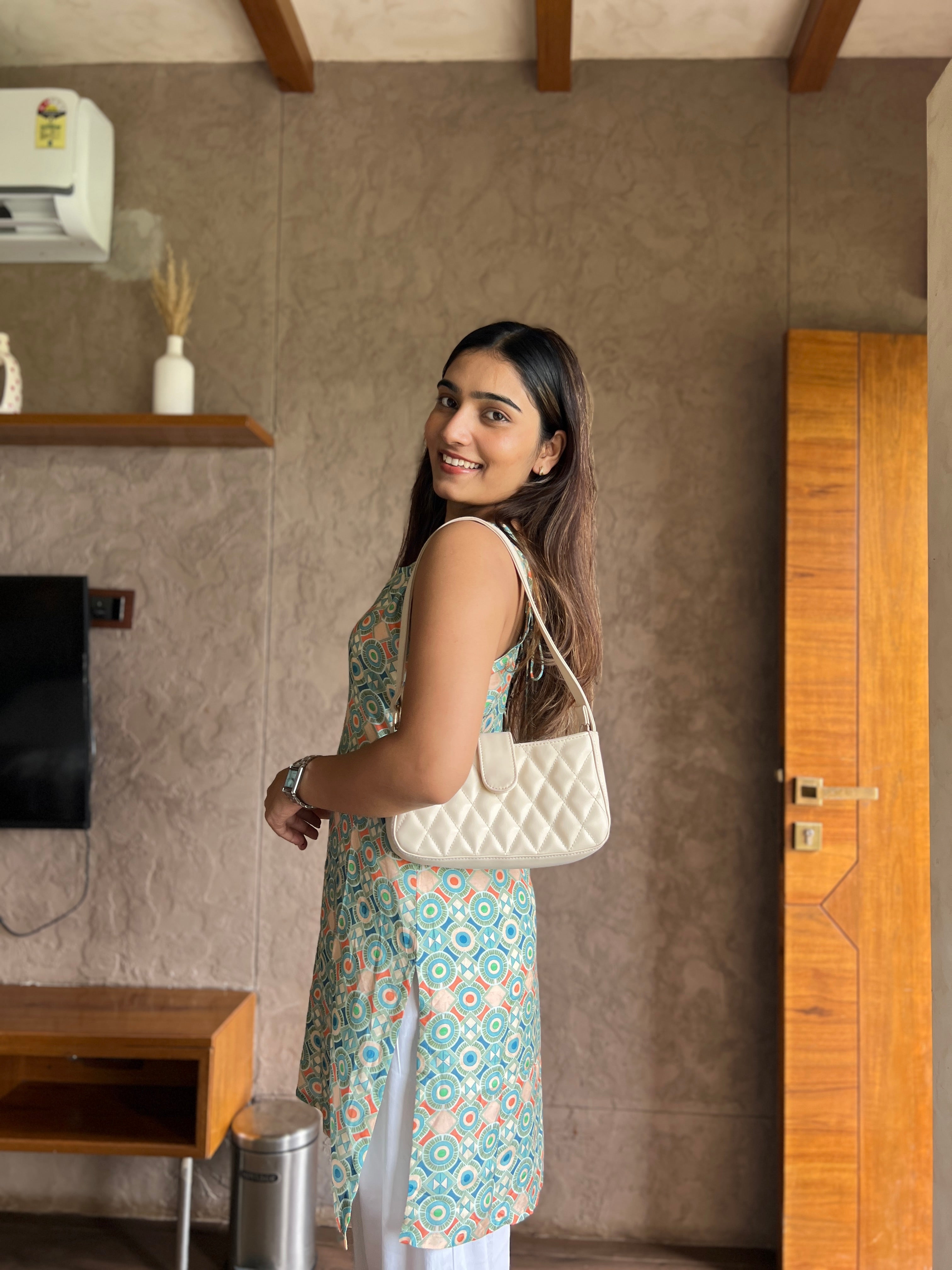 Azure Bloom Sleeveless Kurti