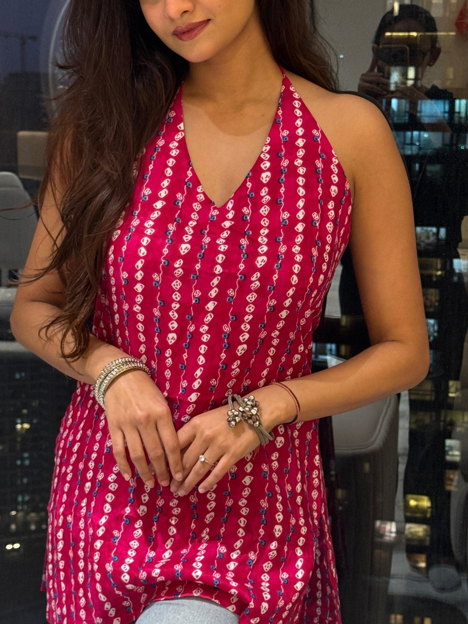 BANDHANI SHORT KURTI PINK - SHORT KURTI - Rever