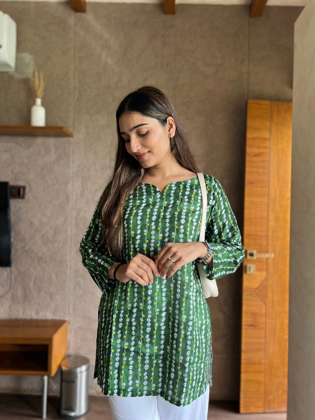 Emerald Charm Printed Short Kurti - Rever