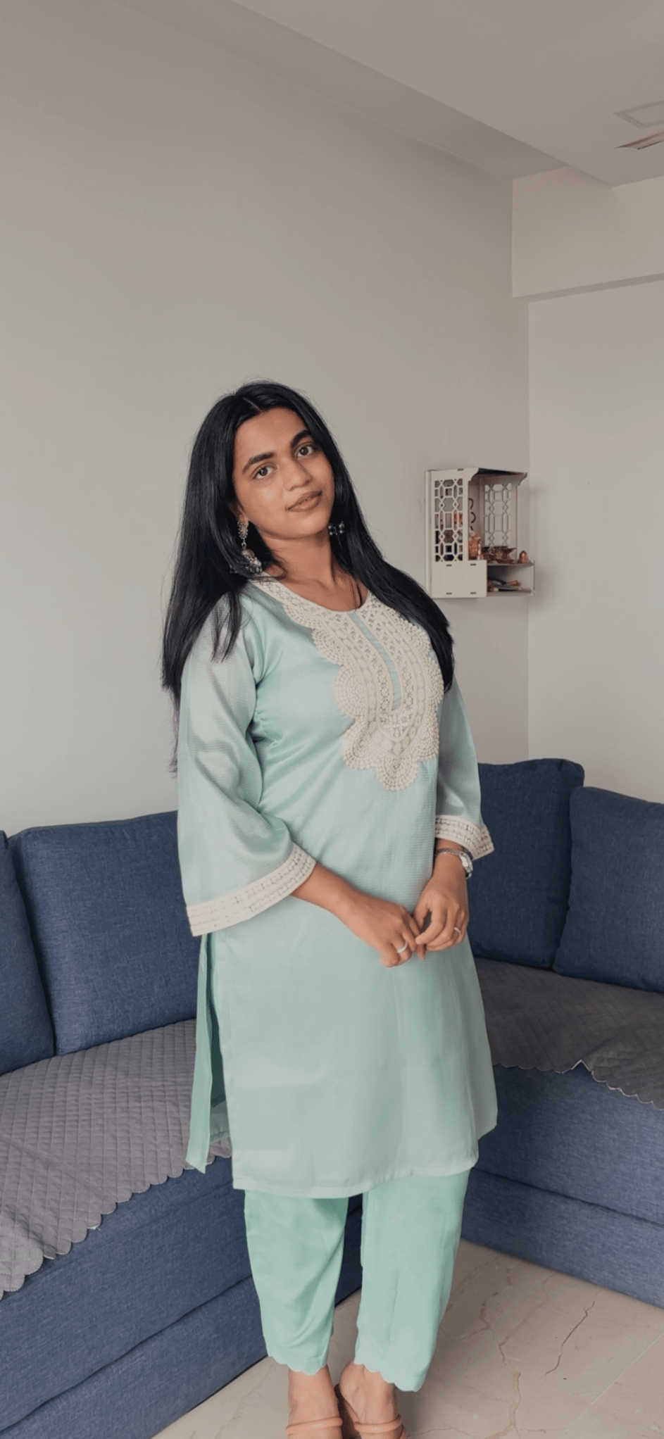 Pastel Green Suit - KURTI PANT - Rever