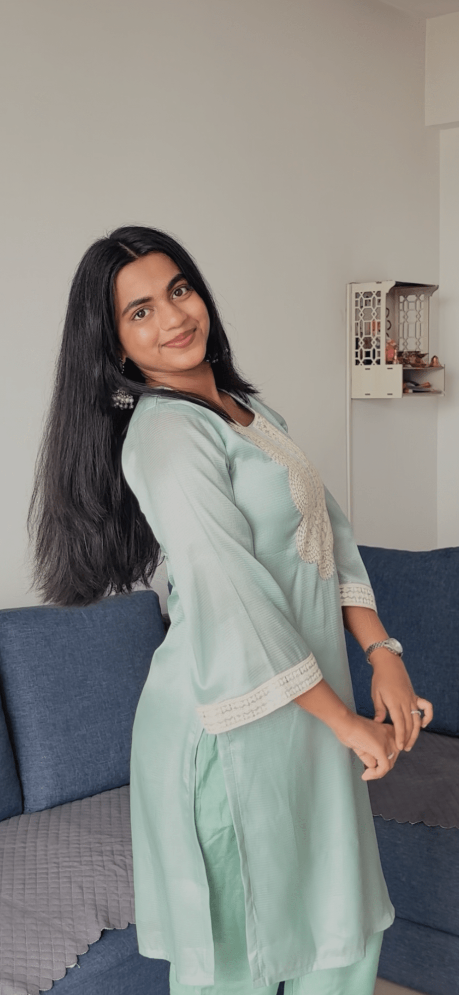 Pastel Green Suit - KURTI PANT - Rever